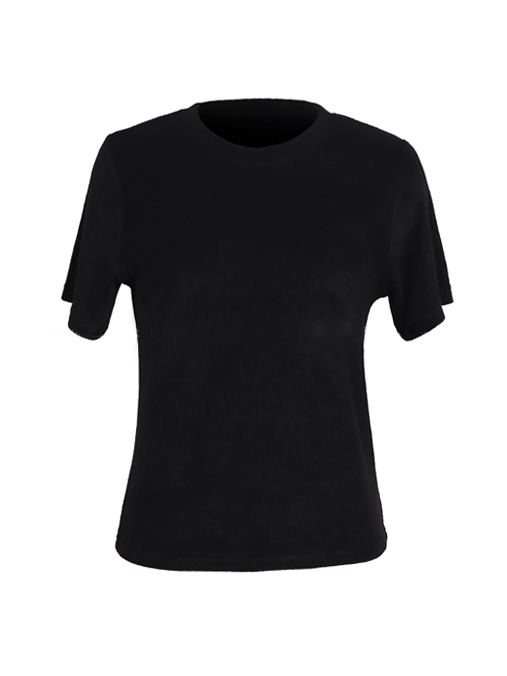 [ L J R ] 테리 라운드 티셔츠_black